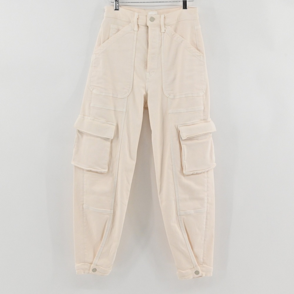 Mother The Curbside Cargo‎ Flood Pants Womens Size 28 Eggnog Cotton Button Fly